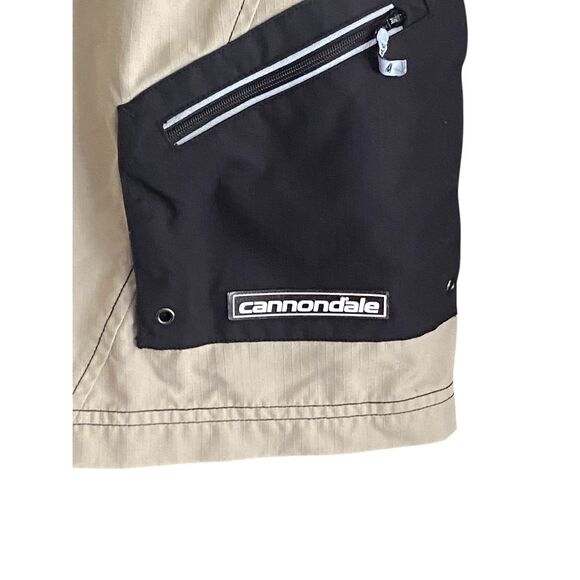Cannondale Mens Beige Black Ripstop Cargo Mountain Biking Shorts Large - Picture 2 of 7